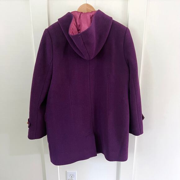 L.L. Bean Purple Wool Zip Toggle Coat Women's Size XS Petite - Picture 2 of 10
